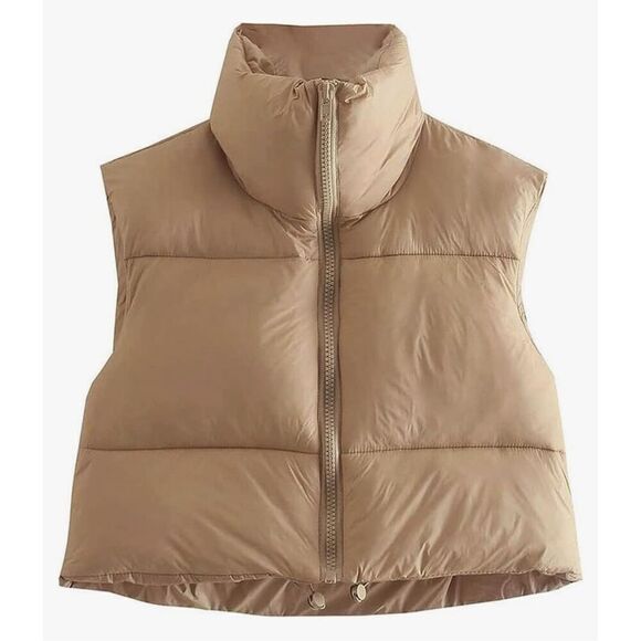 NEW Crop Puffer Vest Winter Lightweight M - Picture 1 of 8